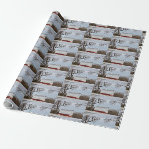 Rotbarsch- und Schneeband Geschenkpapier