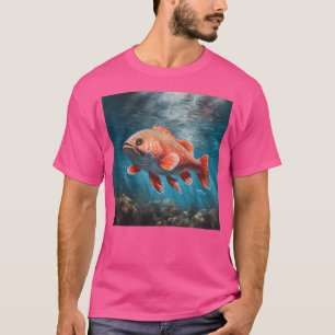 Rotbarsche Fischen Wasser Meer Roter Trommelfisch T-Shirt