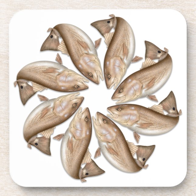 Rotbarsche Kaleidoskopische Untersetzer (Vorderseite)