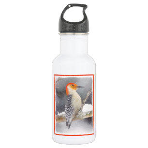 Rotbauchspecht Malerei Originale Vogelkunst Edelstahlflasche