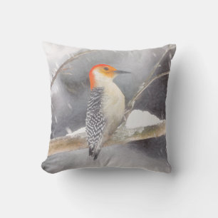 Rotbauchspecht Malerei Originale Vogelkunst Kissen