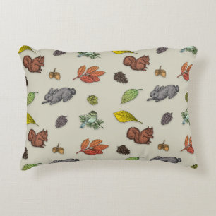 Rotbeere Weihnachtsvogel, rot, graue Verpackung Dekokissen