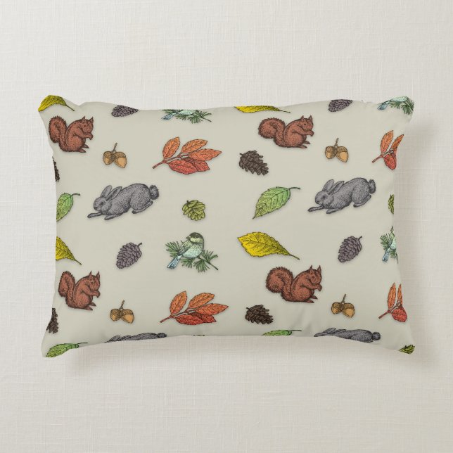 Rotbeere Weihnachtsvogel, rot, graue Verpackung Dekokissen (Vorderseite)