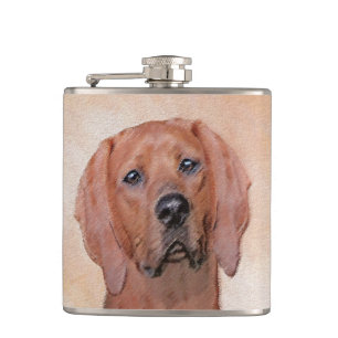 Rotbein-Innenmalerei - Niedliche Original Hundkuns Flachmann