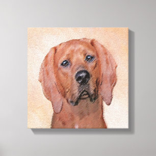 Rotbein-Innenmalerei - Niedliche Original Hundkuns Leinwanddruck