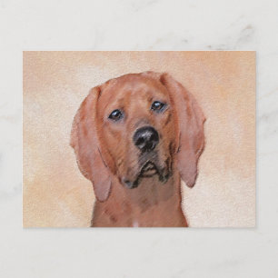 Rotbein-Innenmalerei - Niedliche Original Hundkuns Postkarte