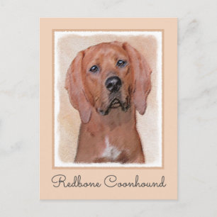 Rotbein-Innenmalerei - Niedliche Original Hundkuns Postkarte