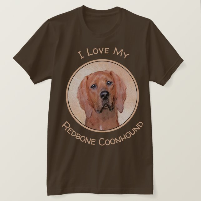 Rotbein-Innenmalerei - Niedliche Original Hundkuns T-Shirt (Design vorne)