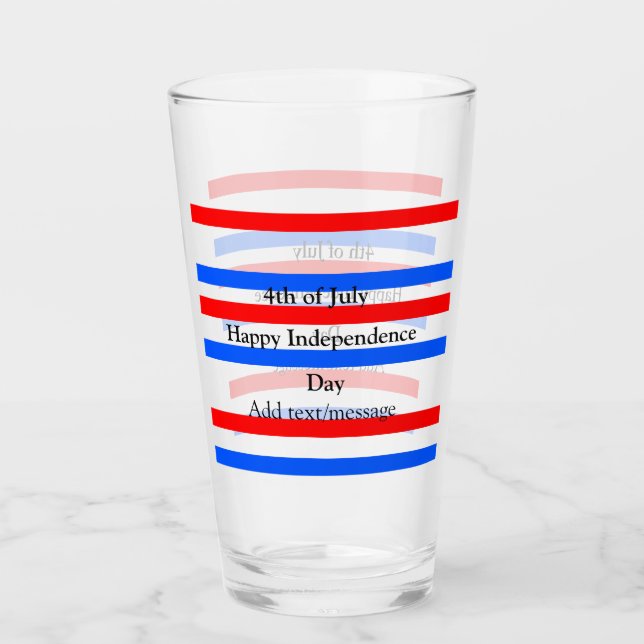 Rotblaue Streifen Unabhängigkeit Tag 4. Juli Glas (Vorderseite)