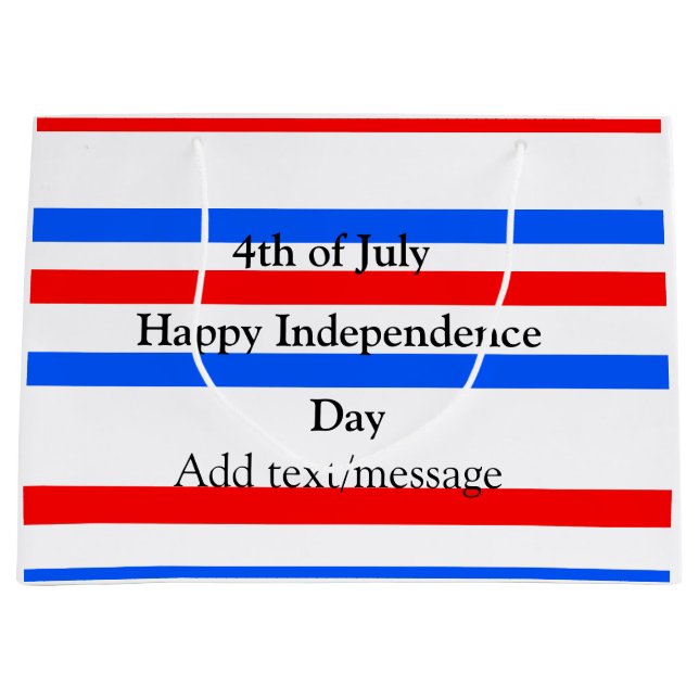 Rotblaue Streifen Unabhängigkeit Tag 4. Juli Große Geschenktüte (Vorderseite)