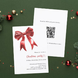 Rotbogenweiß QR-Code Weihnachtszeit Party Einladung