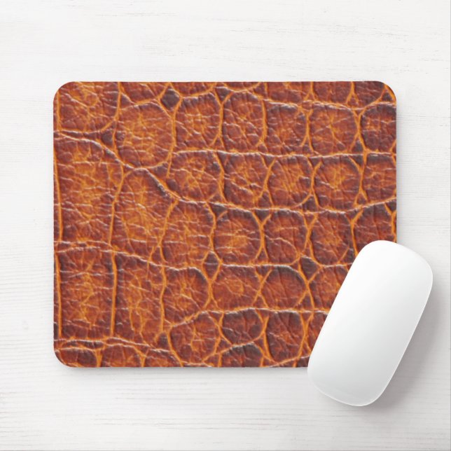 Rotbraune Alligator-Skin Print Mouse Pad Mousepad (Mit Mouse)