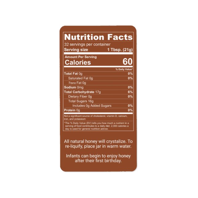 Rotbraune Honignahrung - Fakten (Vorne)