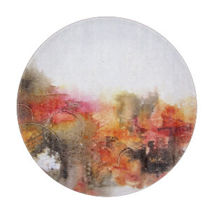 Rotbraune orange weiße moderne abstrakte Kunst Schneidebrett