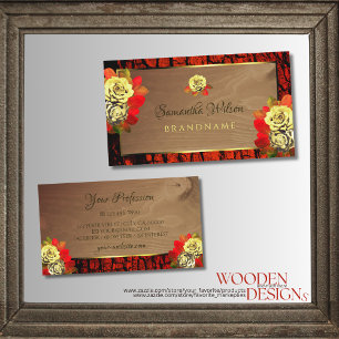 Rotbrauner Baum Bark Wood Grain Elegantes florales Visitenkarte