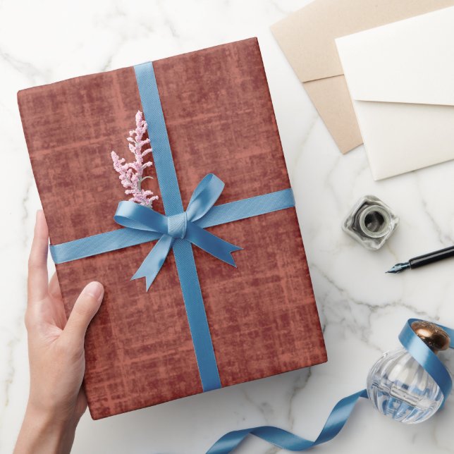 Rotbrauner Leinen Geschenkpapier (Schenken)