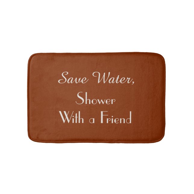 Rotbraunes Gerettet Wasser Funny Plush Bath Mat Badematte (Vorderseite)