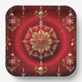 Rotdekorative Ornamente Weihnachtspapierplatte Pappteller