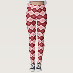 Rotdiamantenmuster Leggings