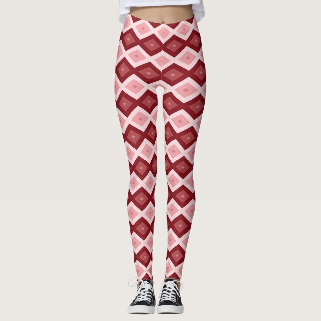 Rotdiamantenmuster Leggings (Vorderseite)