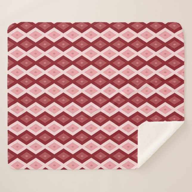 Rotdiamantenmuster Sherpadecke (Vorderseite (Horizontal))