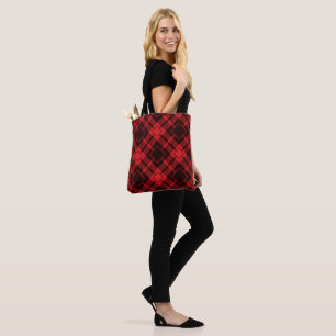 Rotdiamantenmuster Tartan Tote Bag