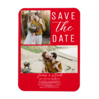 Rote 2 Fotos Save the Date Hochzeit
