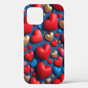 Rote 3D-Herzen Alltags-Schutzhülle für tägliche Nu iPhone 12 Pro Hülle