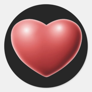 Rote, 3D-Liebe-Herz-Romantische, herzförmige Stick Runder Aufkleber