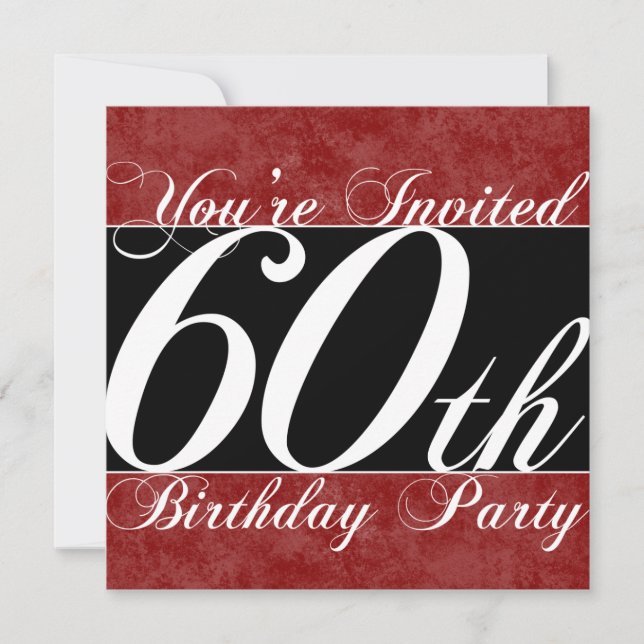 Rote 60. Geburtstagsparty lädt ein Einladung (Vorderseite)