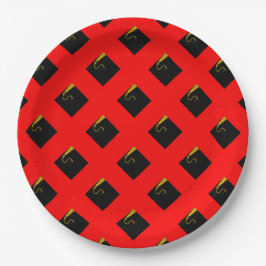 Rote Abschlussfeier-Papierplatten Pappteller