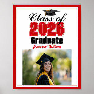 Rote Abschlussklasse 2026 Foto Individuelle Abschl Poster