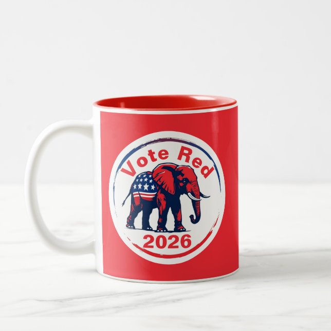 Rote Abstimmung 2026 Zweifarbige Tasse (Links)