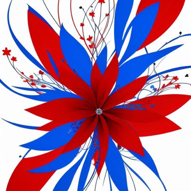 Rote Abstrakte Blume Kissen (Beautiful Abstract Flower Throw Pillow!)