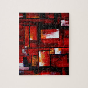 Rote Abstrakte Kunst Original Kreativ Moderne Puzzle