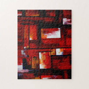 Rote Abstrakte Kunst Original Kreativ Moderne Puzzle