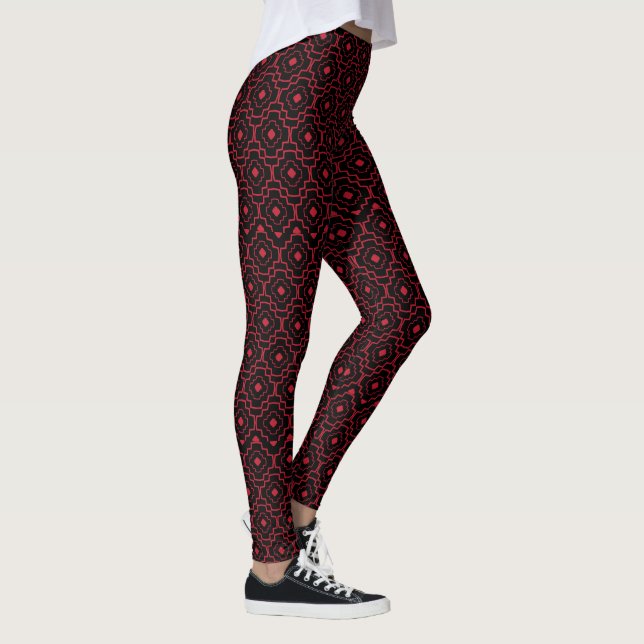 Rote Abstrakte Leggings (Rechts)