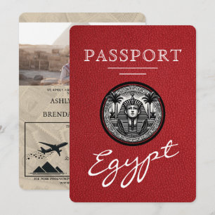 Rote ägyptische Pass-Hochzeitseinladung Einladung