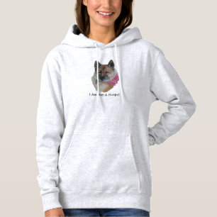 Rote Akita mit rosa Schal mit lustigem Slogan Hoodie