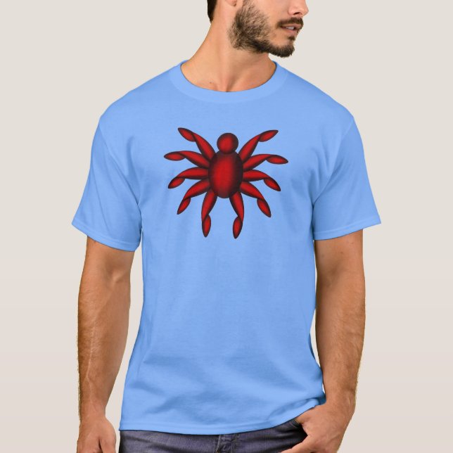 Rote Alien-Spinne Abstraktes Wesen  T-Shirt (Vorderseite)
