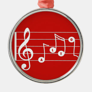 Rote Alt-Sänger-Musical-Verzierung Silbernes Ornament
