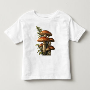Rote Amanita-Pilze mit Farn Botanik Kleinkind T-shirt