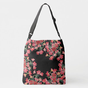 Rote Amarylis Blumen-Blumenschulter-Taschen-Tasche Tragetaschen Mit Langen Trägern