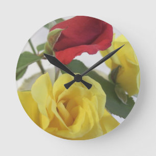 Rote Ameise Gelbe Rosen Runde Wanduhr