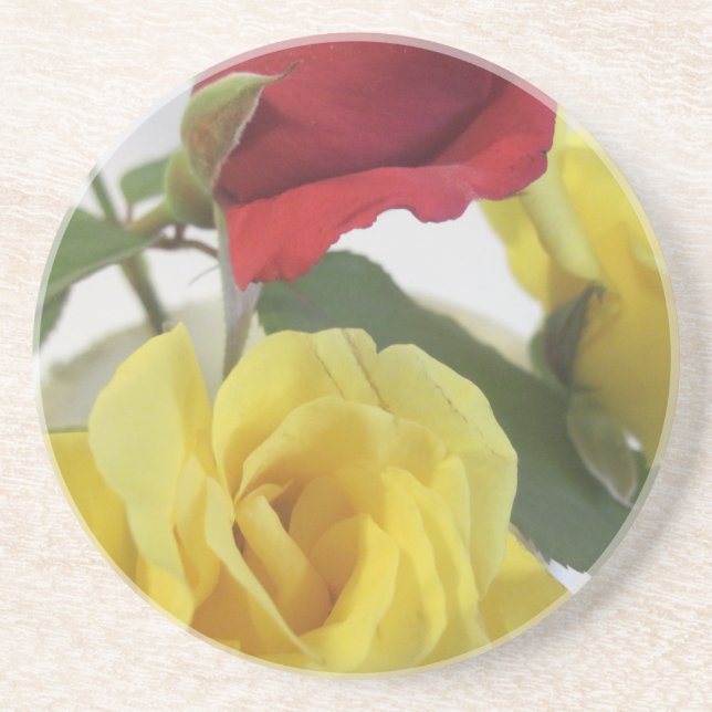 Rote Ameise Gelbe Rosen Untersetzer (Vorne)