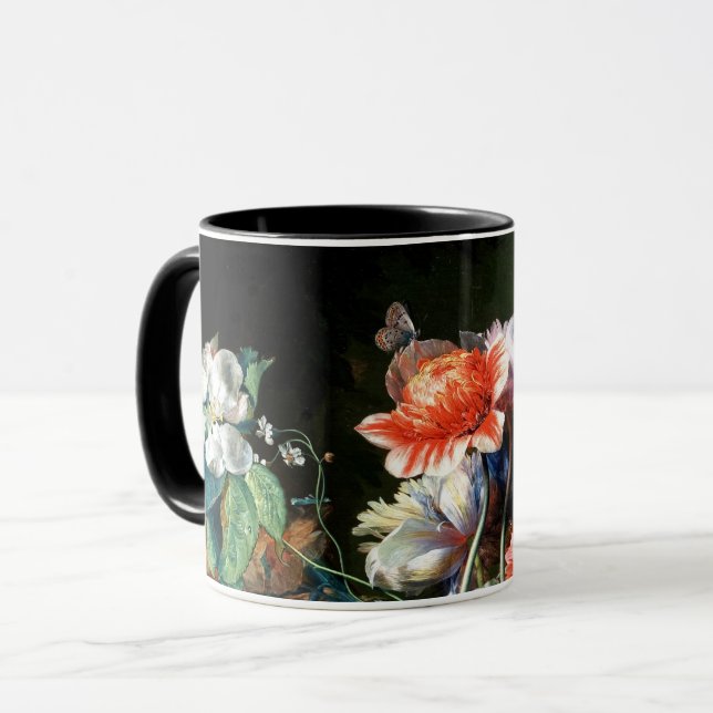 ROTE ANEMONEN, WEISSE BLUME, SCHWARZE SCHWARZE SCH TASSE (Vorderseite Links)