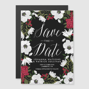 Rote Anemonenblüten Save-the-Date-Magnete Magneteinladung