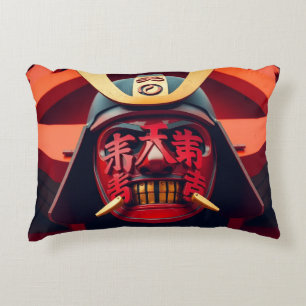 Rote Anime-Samurai-Maske Dekokissen