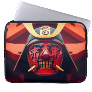 Rote Anime-Samurai-Maske Laptopschutzhülle