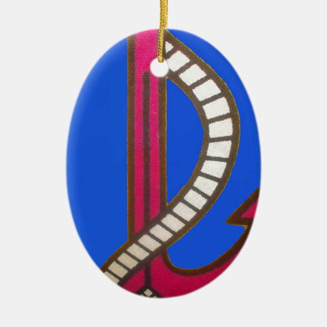 Rote Ankerkunst Print Keramik Ornament (Vorne)